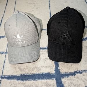 Adidas flex cap stretch mesh baseball dad hat sport gray black Snapback Trucker